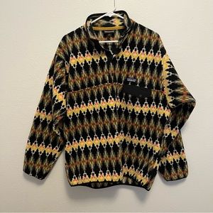 Patagonia Synchilla Snap T Fleece Pullover Forest Carpet  Aztec Print